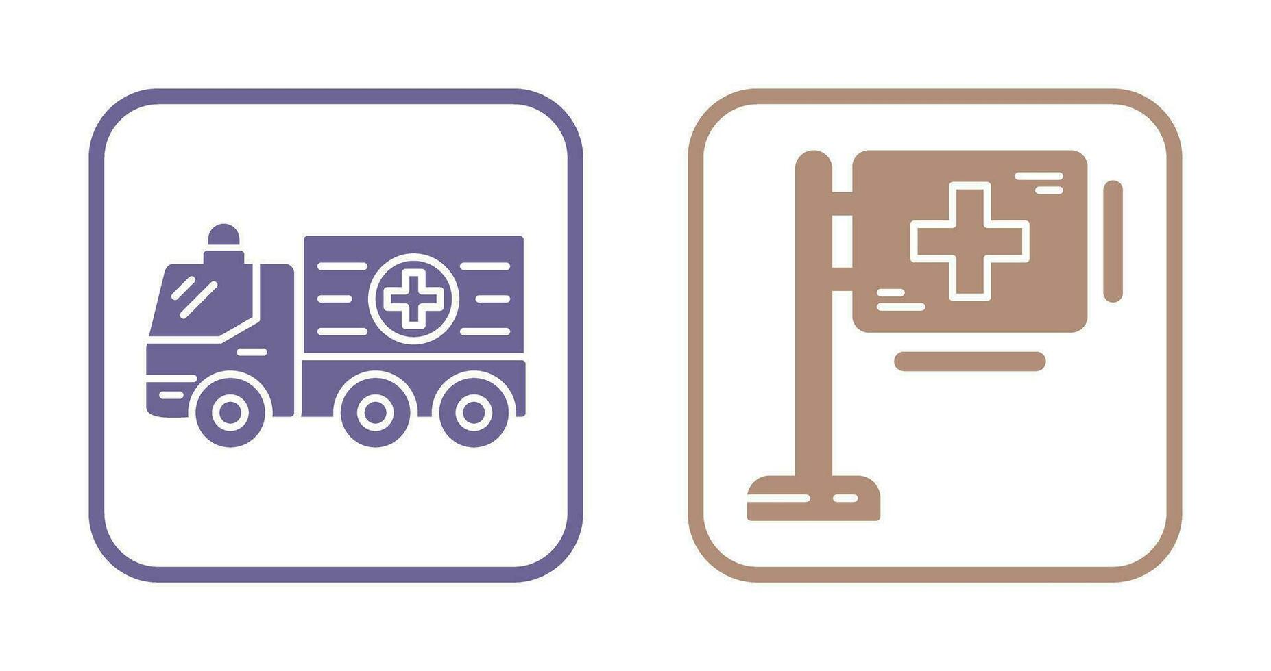 Ambulance and Hospital Sign Icon vector