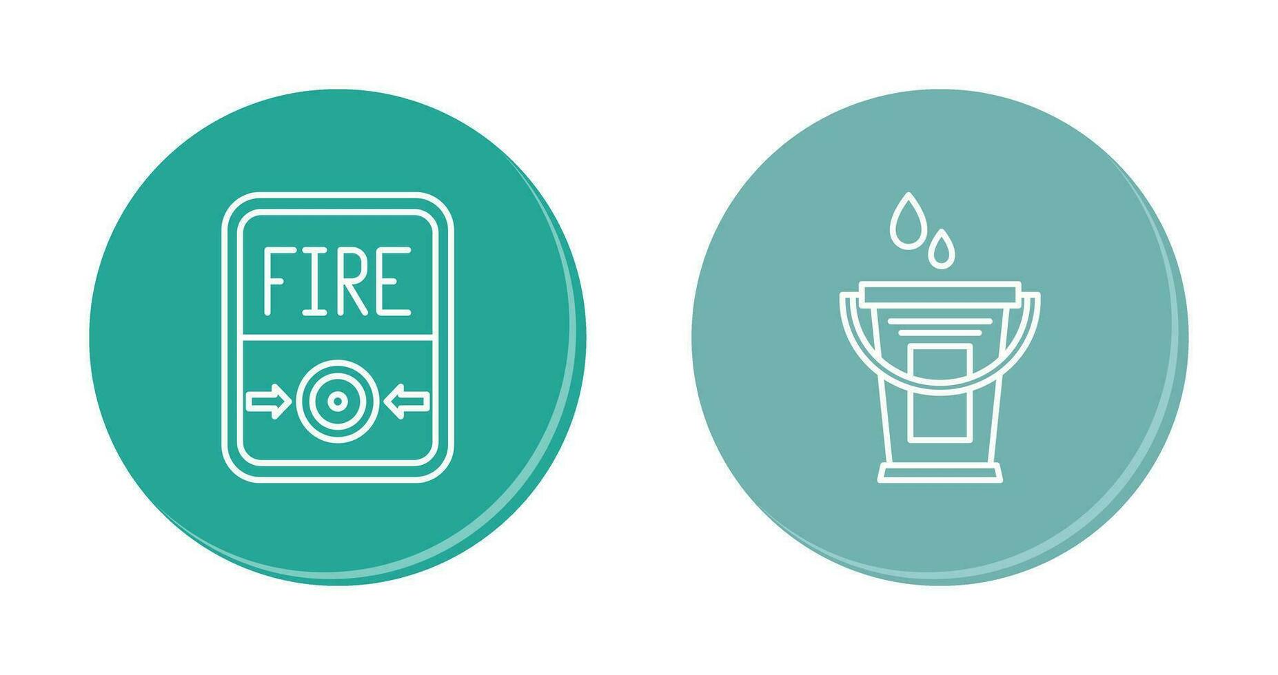 Fire Button and Water Bucket Icon vector