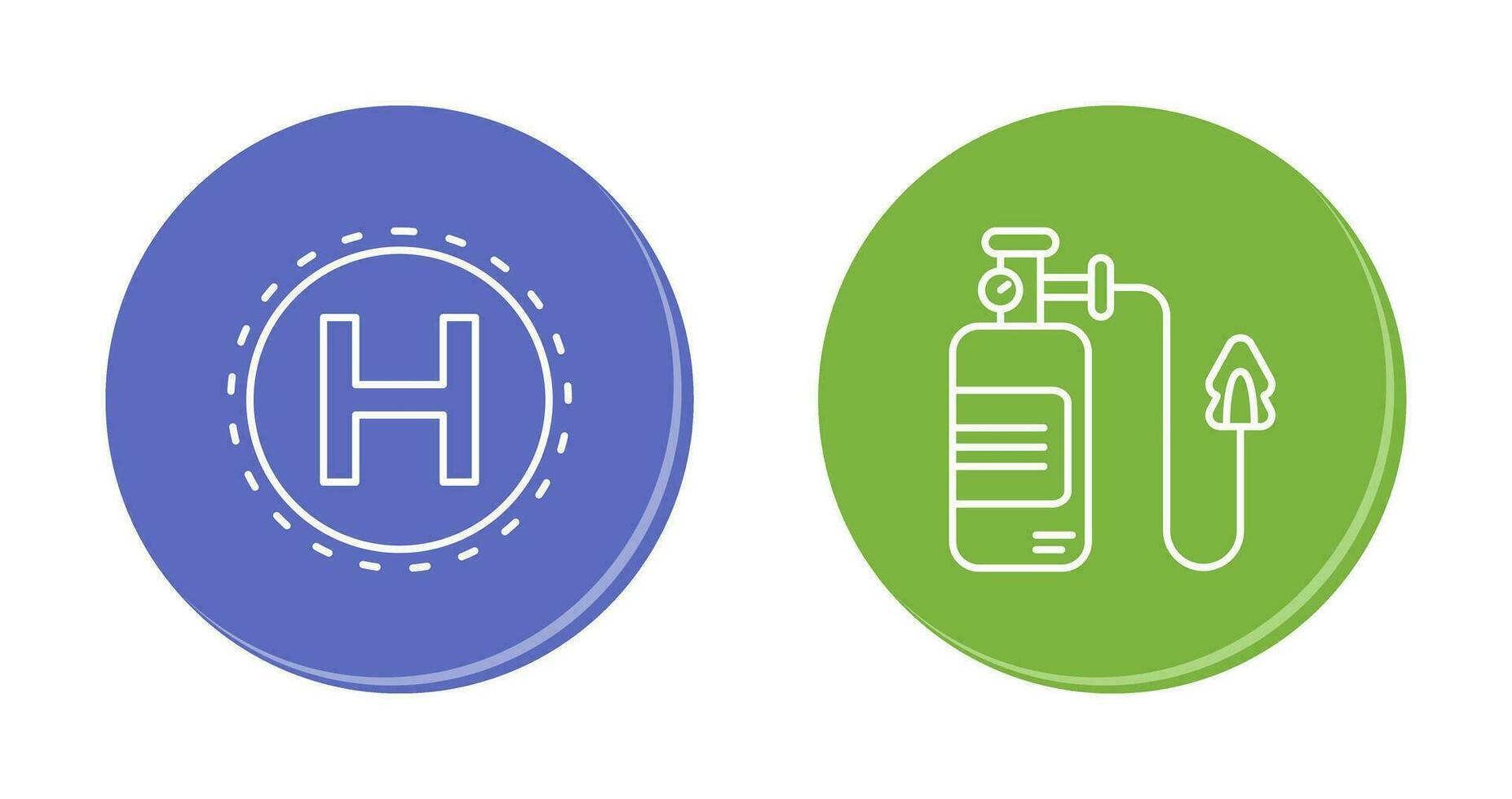 Helipad and Oxygen Icon vector