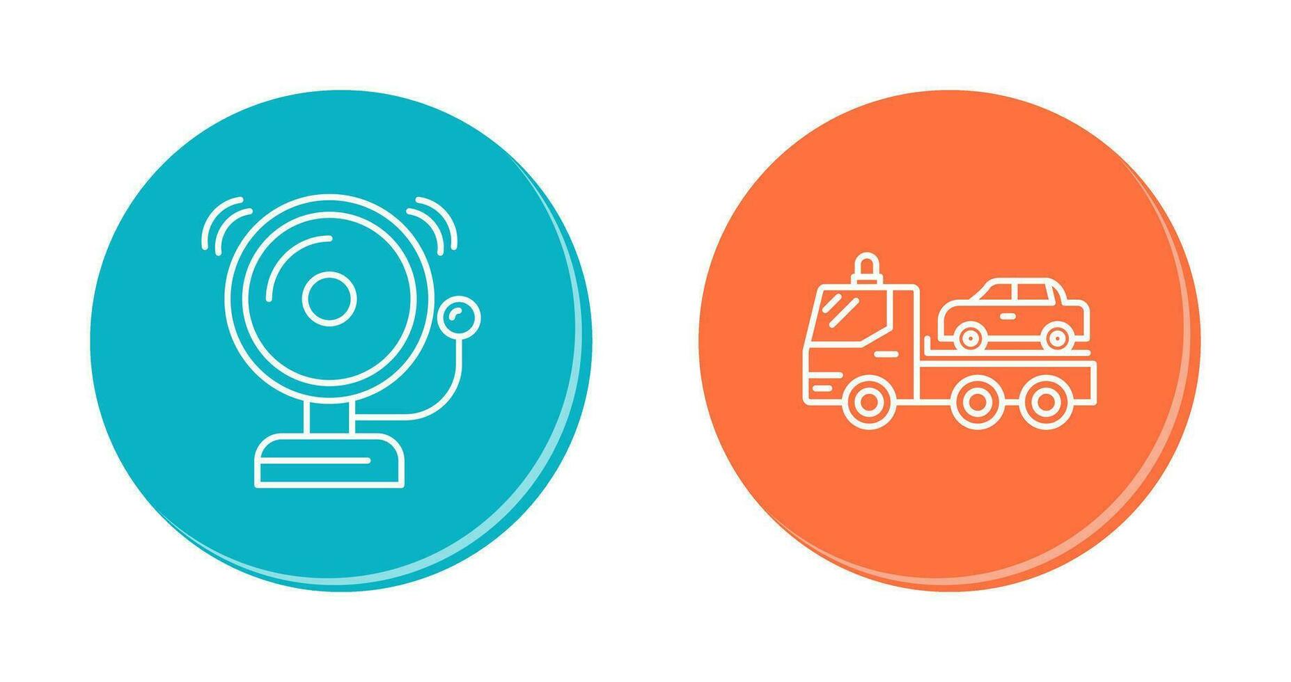 Fire Alarm and Tow Truck Icon vector