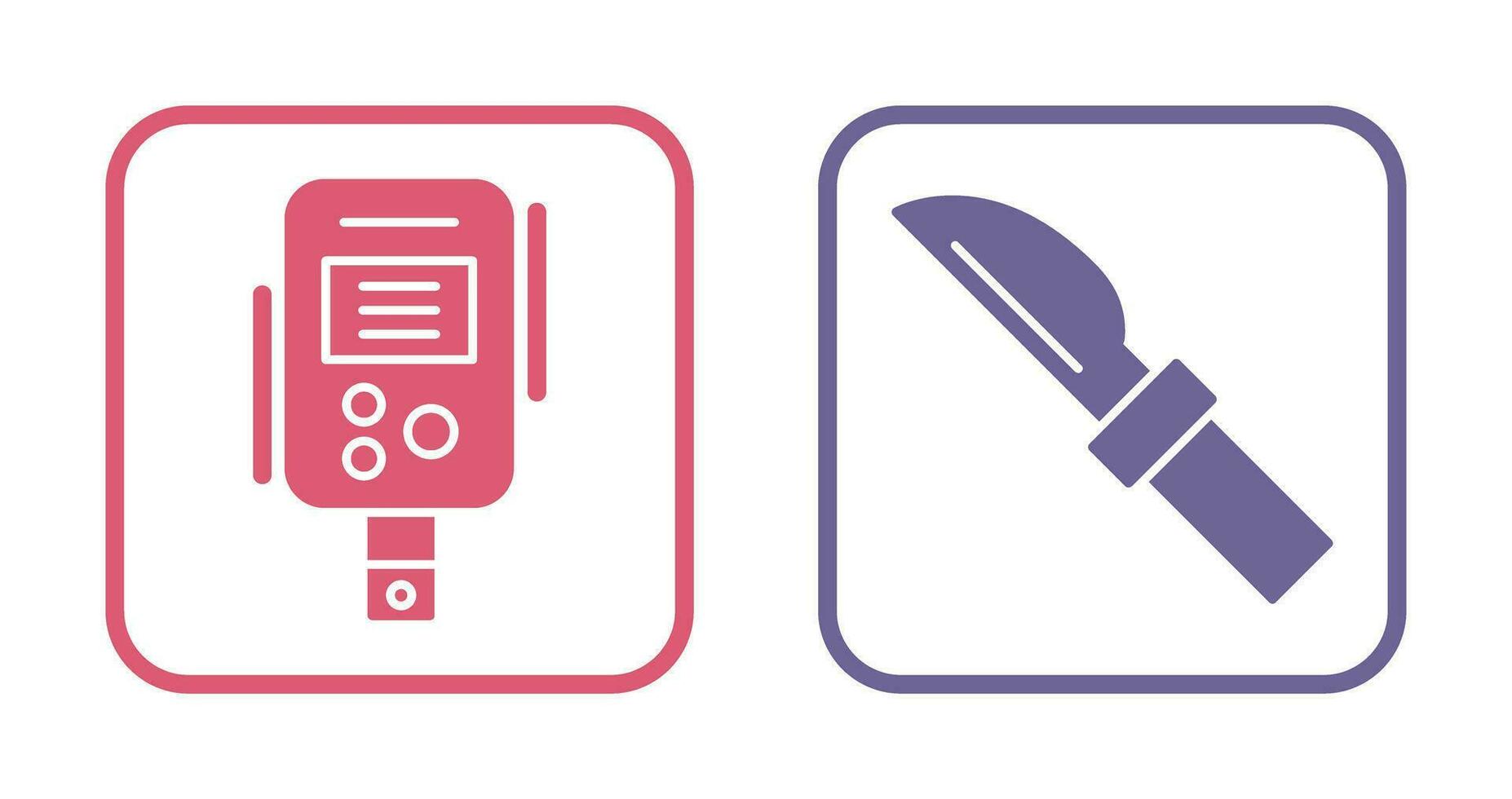 Diabetes Test and Knife Icon vector