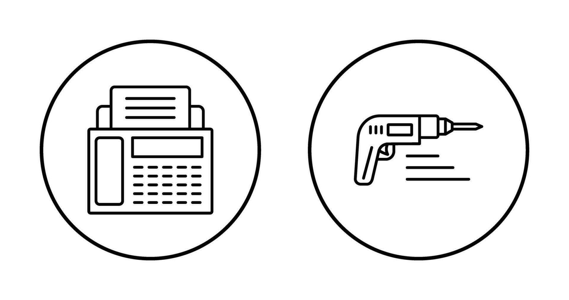 fax máquina y perforar icono vector