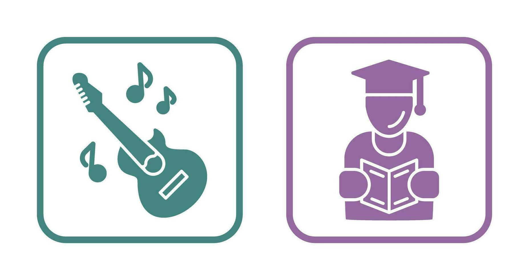 Learning and Guitar Icon vector