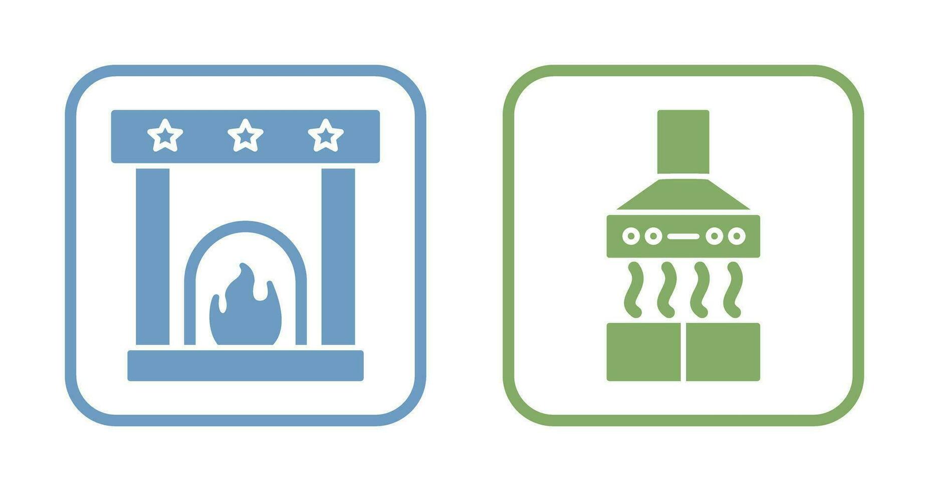 Fireplace and Extractor Hood Icon vector