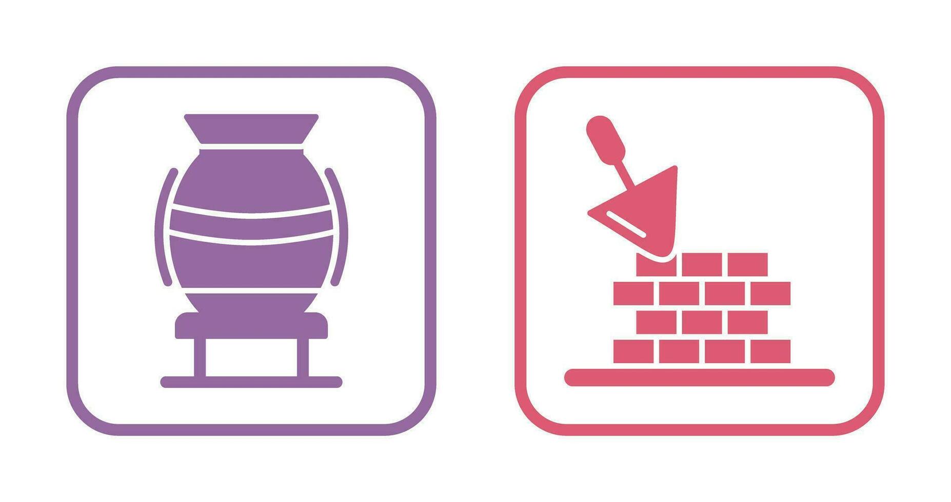 vase and brickwall Icon vector