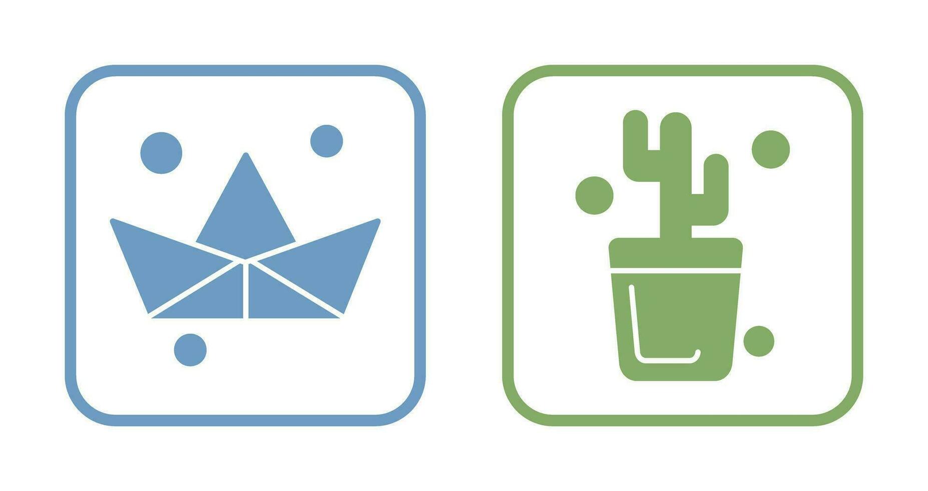 Origami and Cactus Icon vector