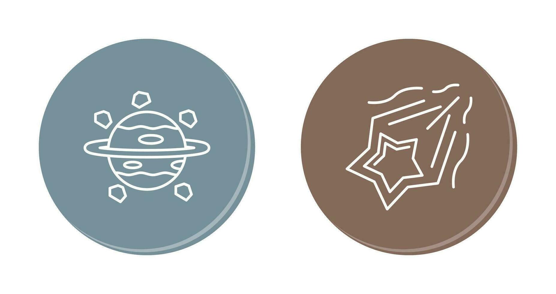 saturn and shooting star Icon vector