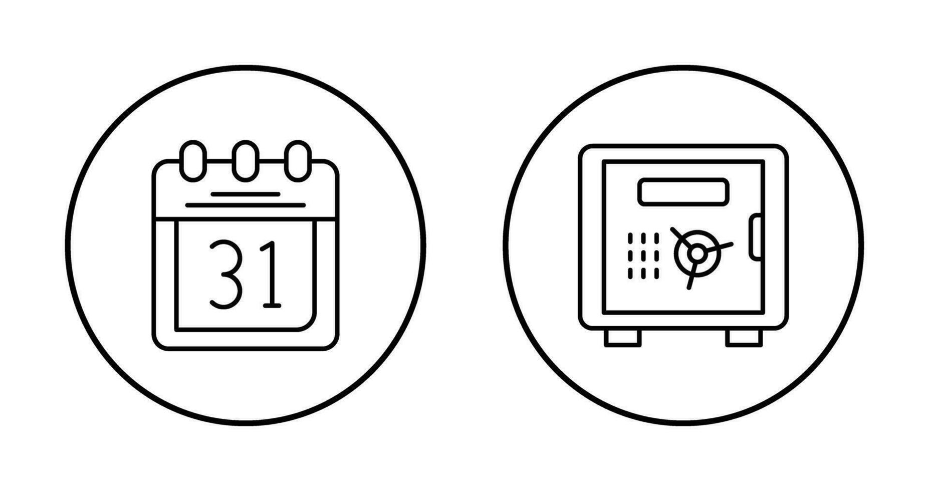 Calendar and Safe Box Icon vector
