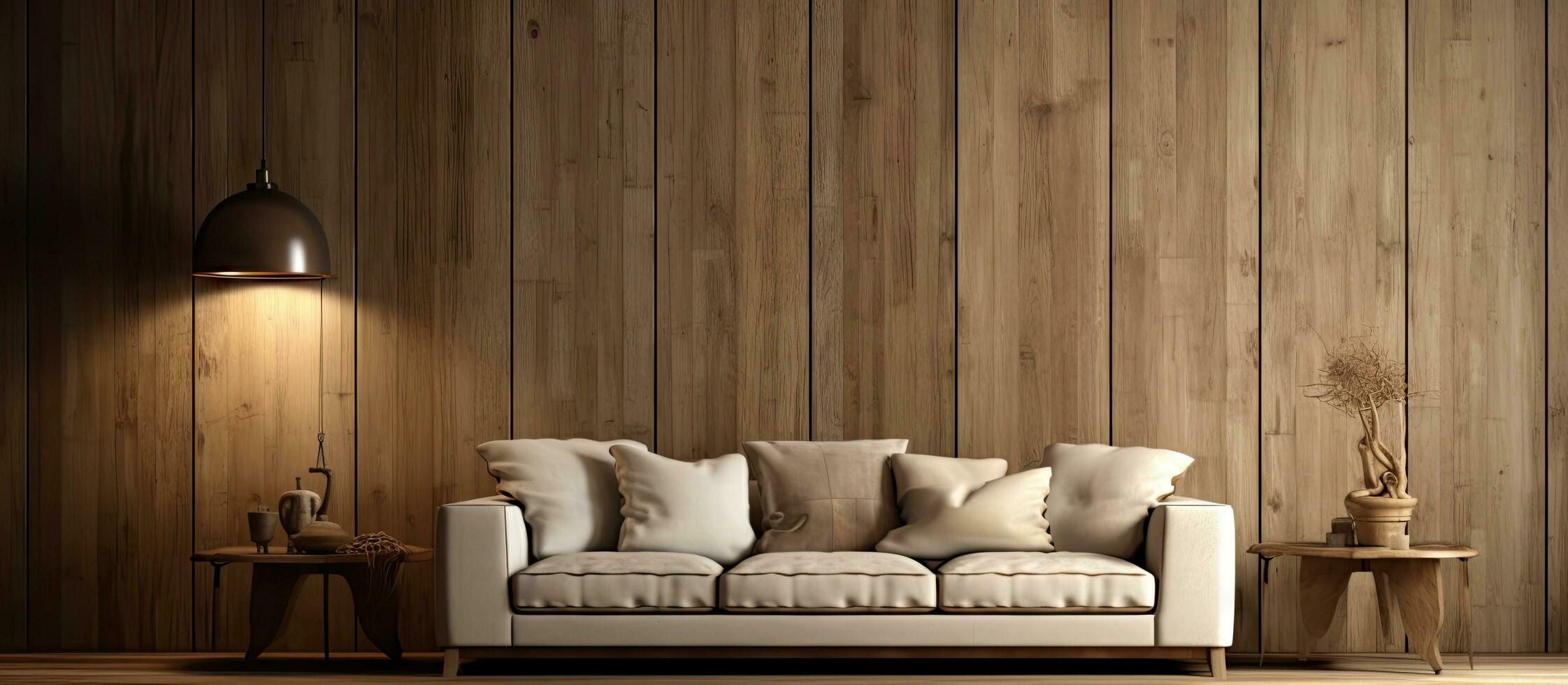 Wooden wall used in interior design photo