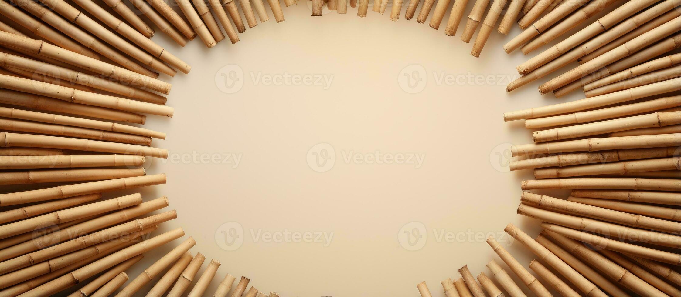 Bamboo sticks in visible circle shape with cut ends photo