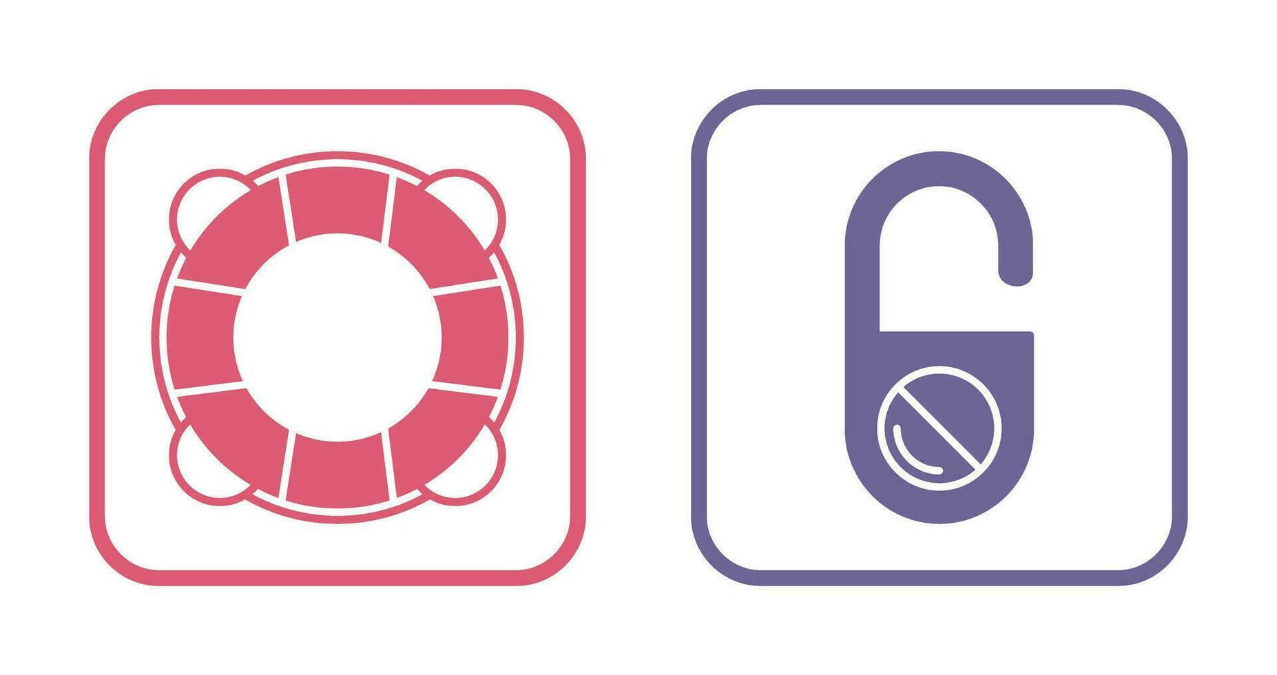 Life Preserver and Do Not Disturb Icon vector