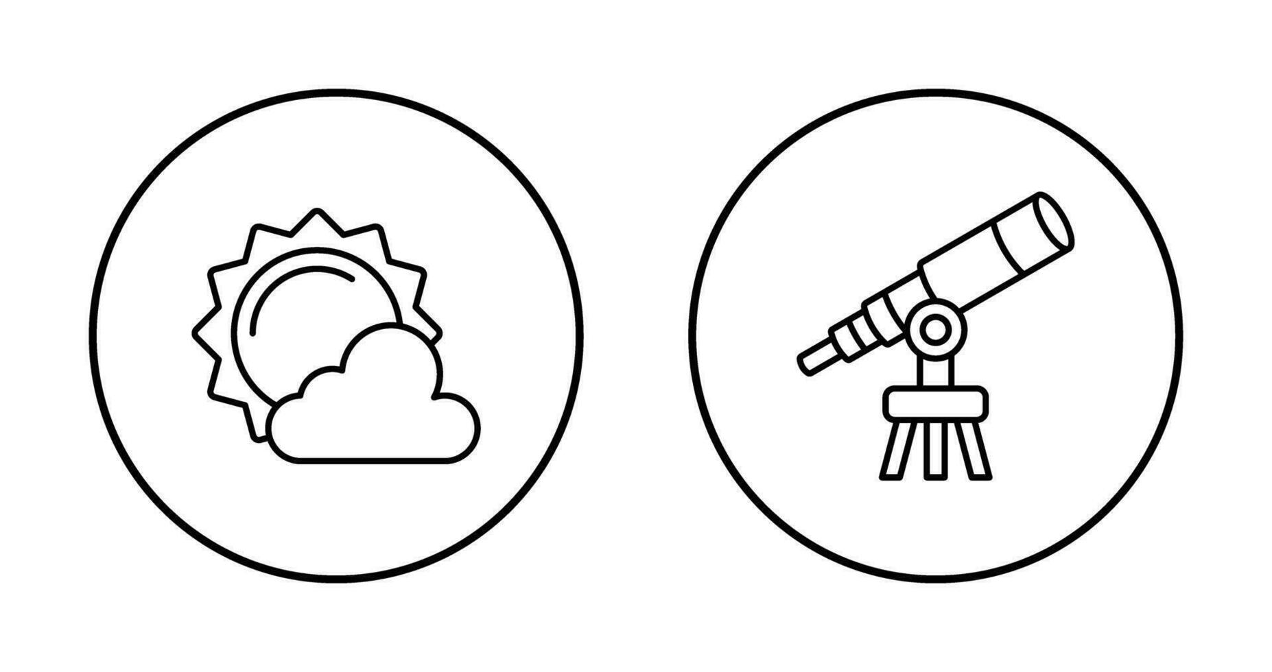 sun and telescope Icon vector