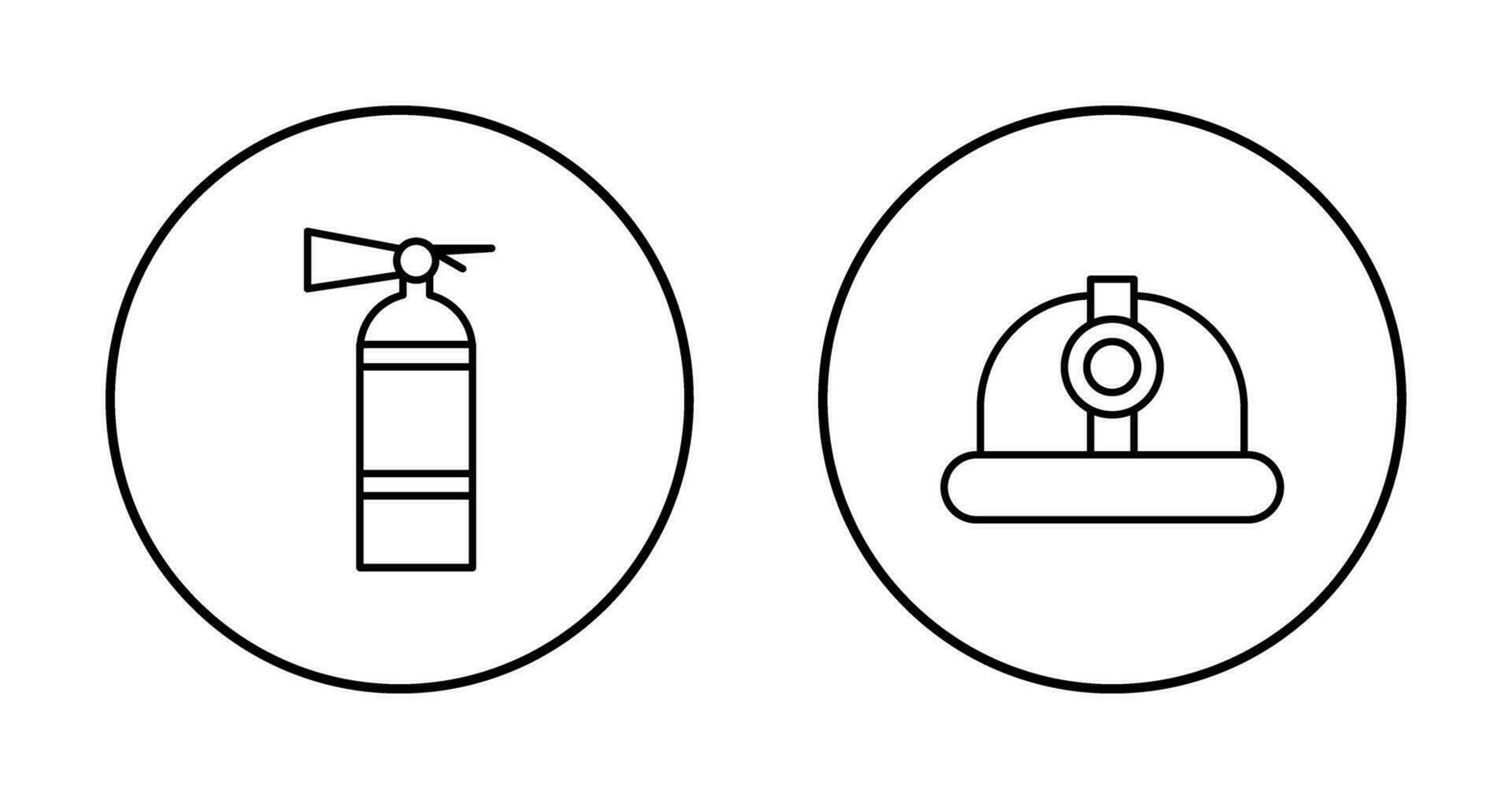 Fire Extinguisher and Hard Hat Icon vector