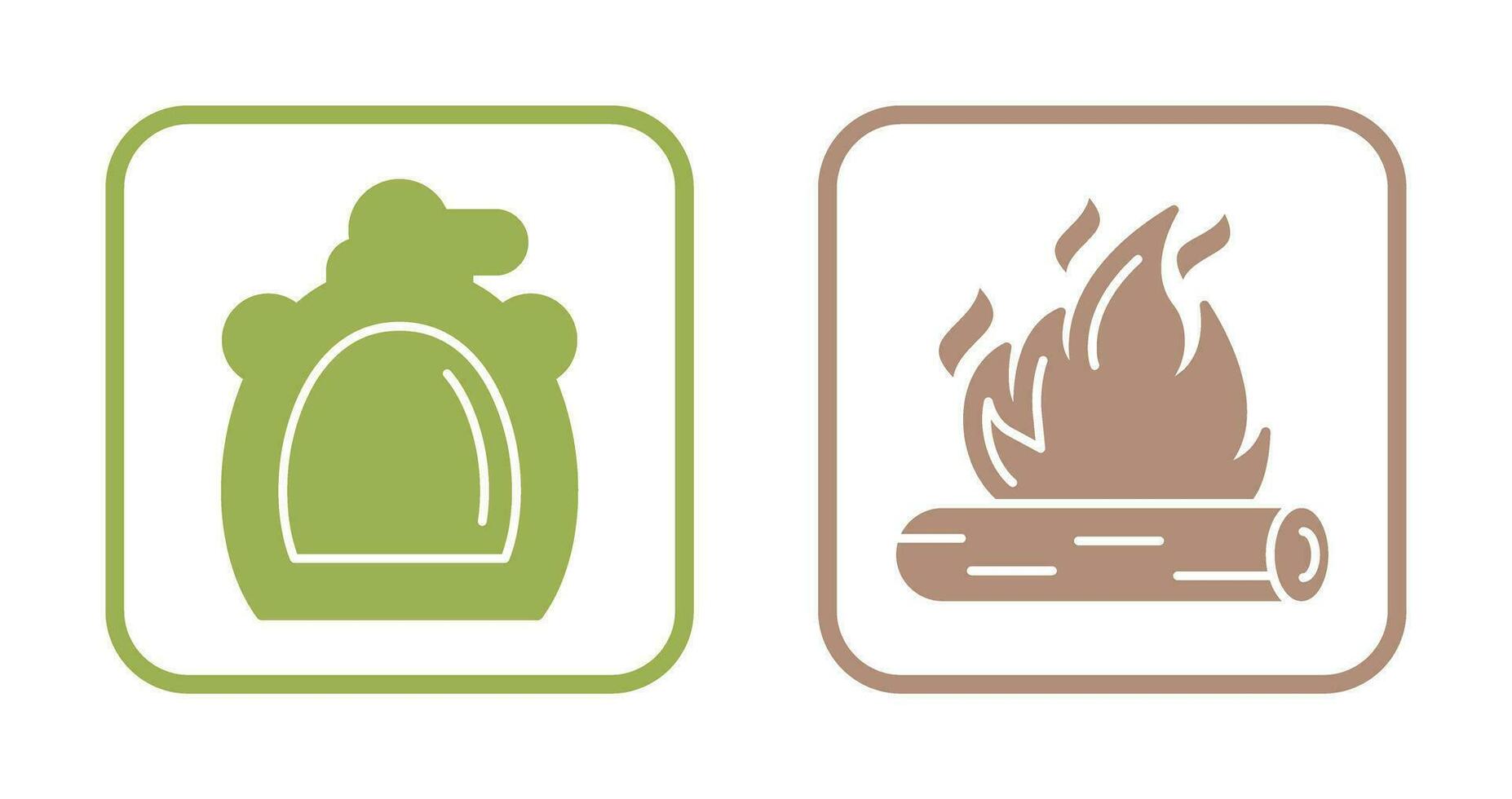 Canteen and Bonfire Icon vector