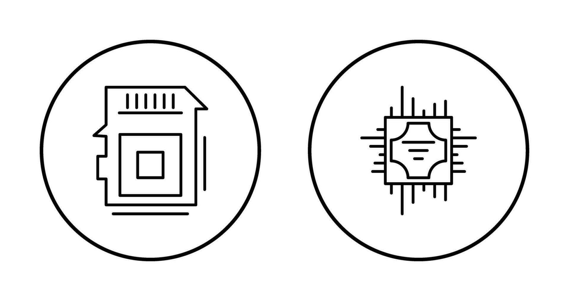 Sd Card and Cpu Icon vector