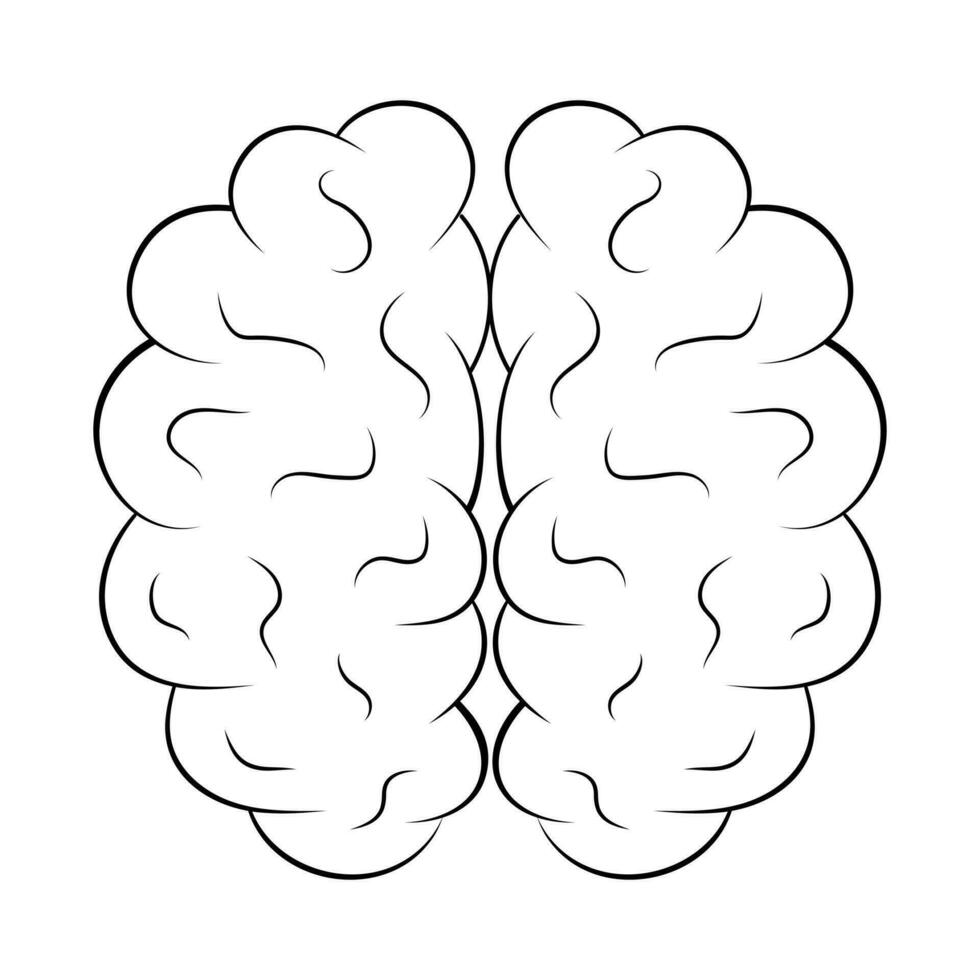 Human brain linear icon. Creativity, novel Idea, solution, mind, thinking concept. vector