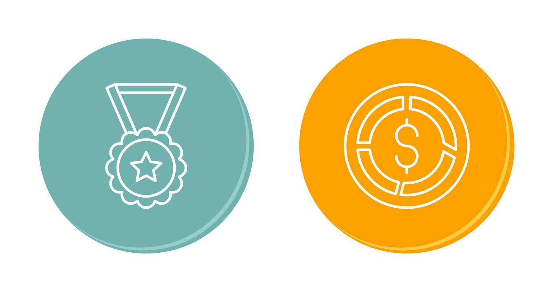 Medal and Pie Chart Icon vector