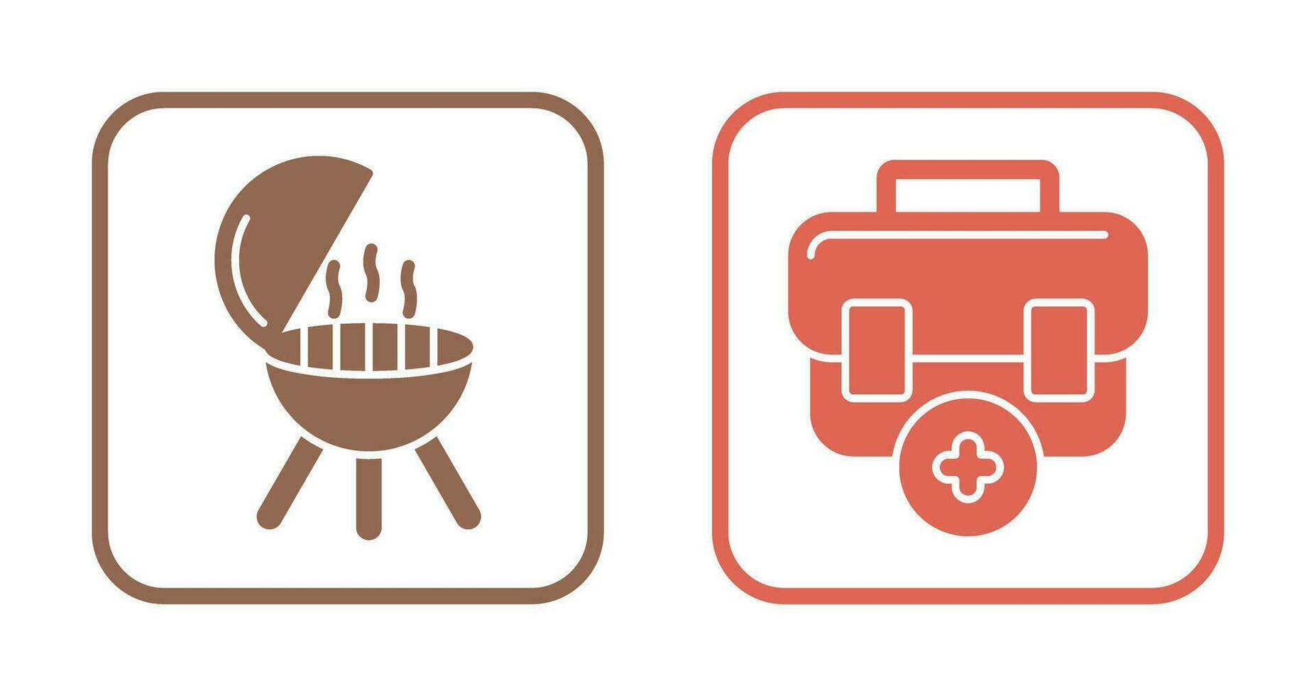 Bbq and First Aid Icon vector