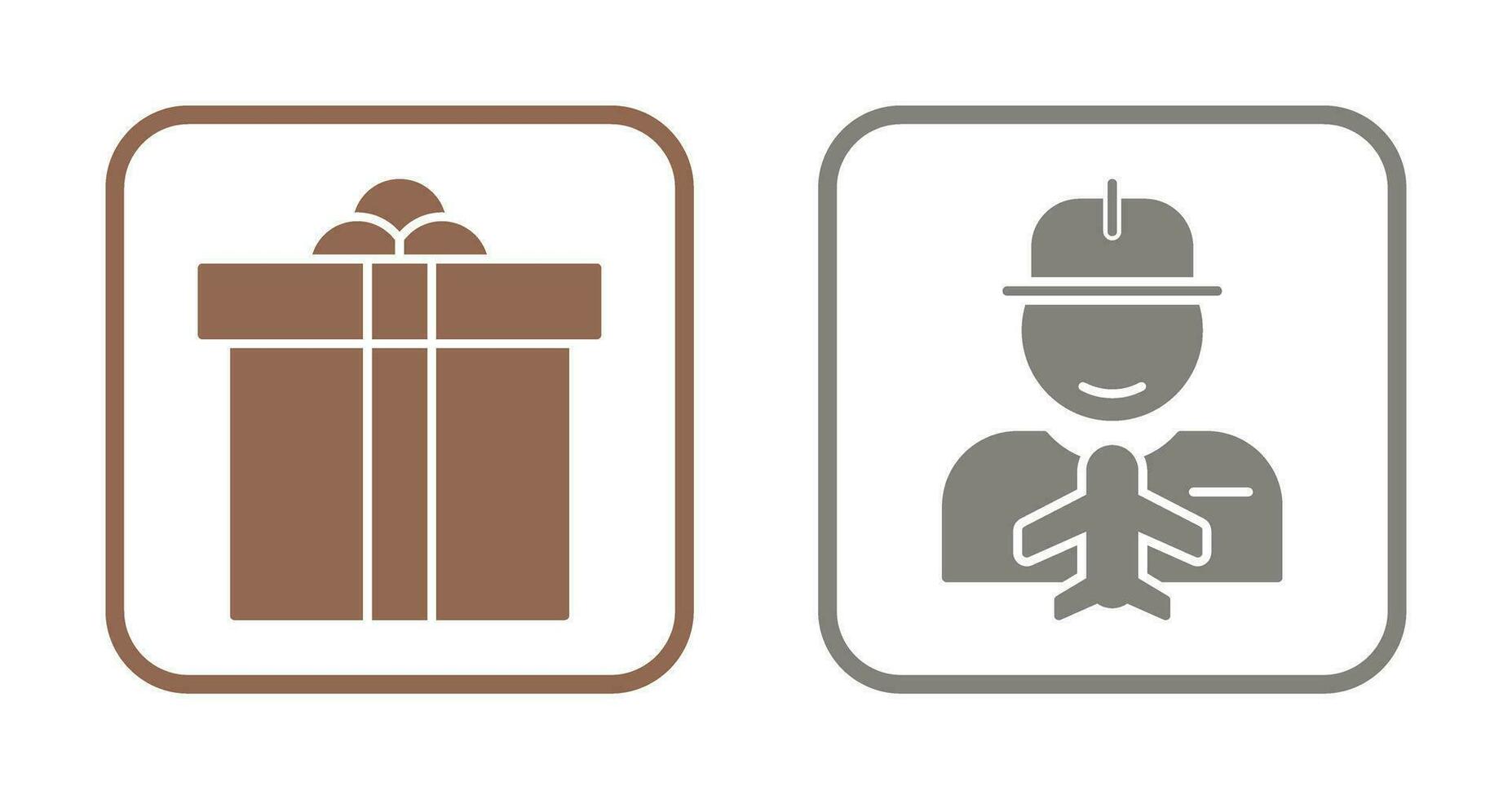 Gift Box and Worker Icon vector