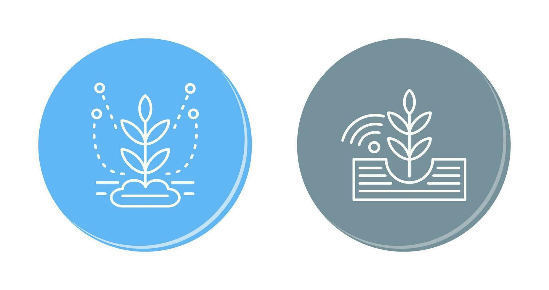 irrigación sistema y plantando icono vector