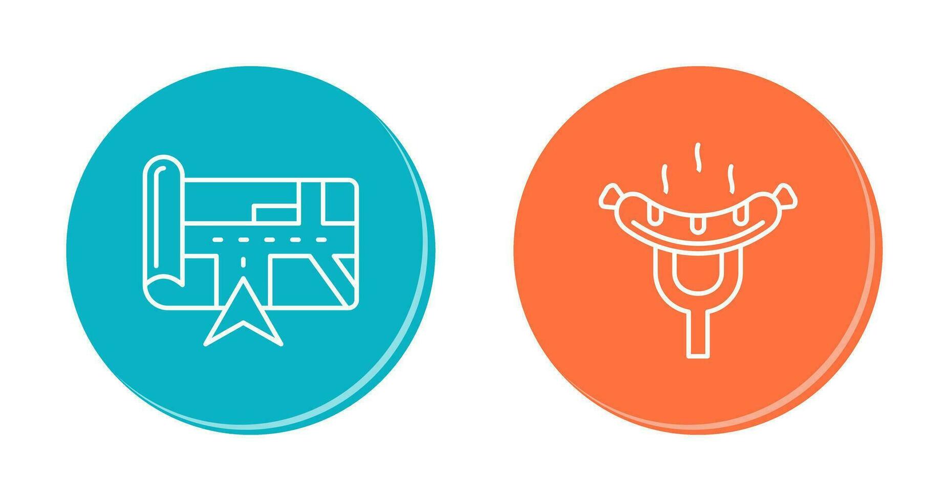 Navigation and Sausage Icon vector