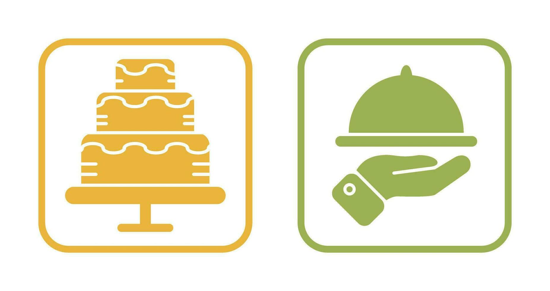 Waiter and Cake Icon vector