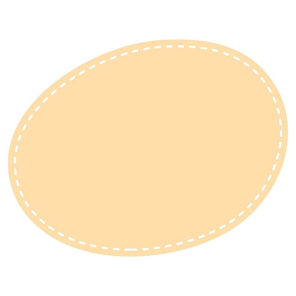 Cute pastel patch with dotted line. Art form template for social media. vector
