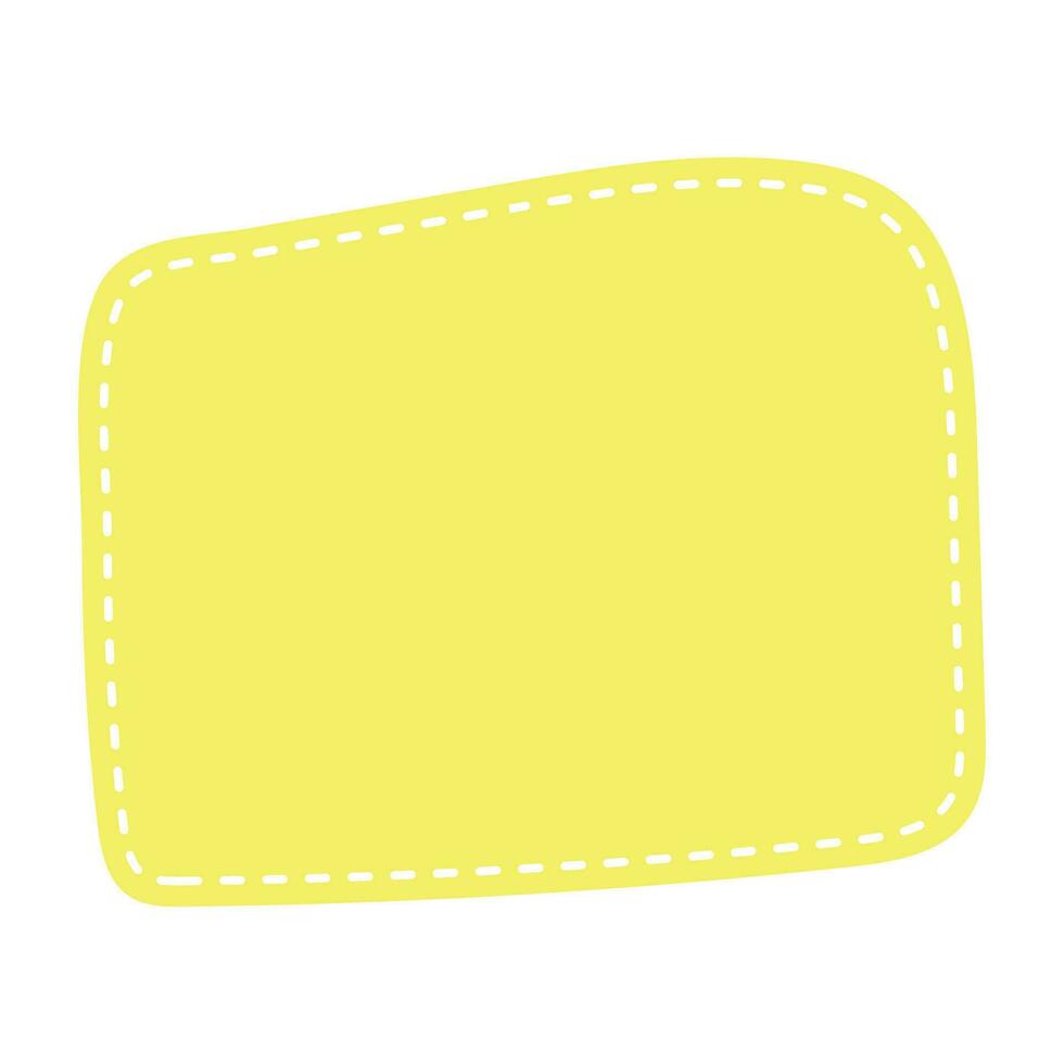 Cute pastel patch with dotted line. Art form template for social media. vector