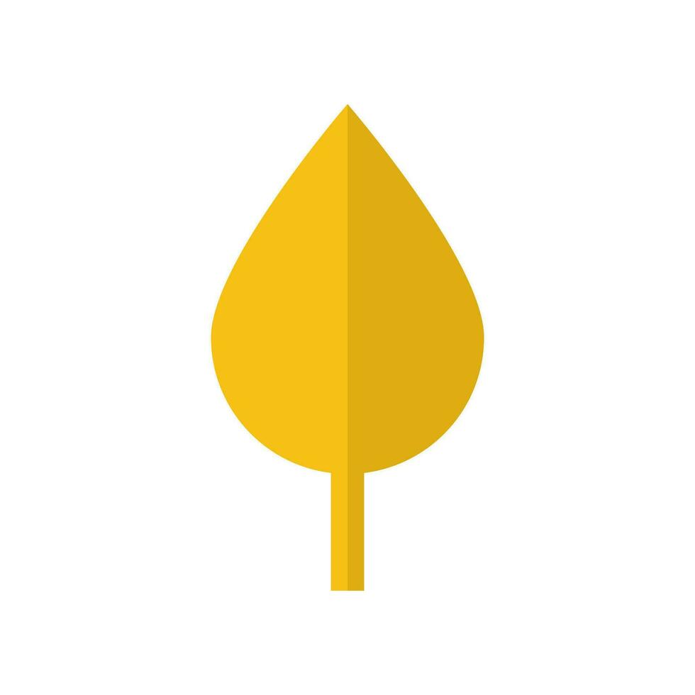 Yellow Autumn Tree Icon in Flat Style. Suitable for design of websites, postcards, books, patterns and other purposes vector