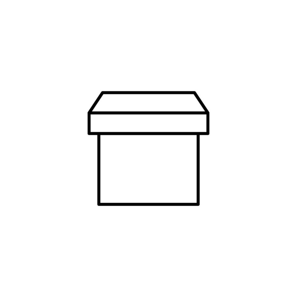 Box Vector Line Icon. Perfect for web sites, books, stores, shops. Editable stroke in minimalistic outline style
