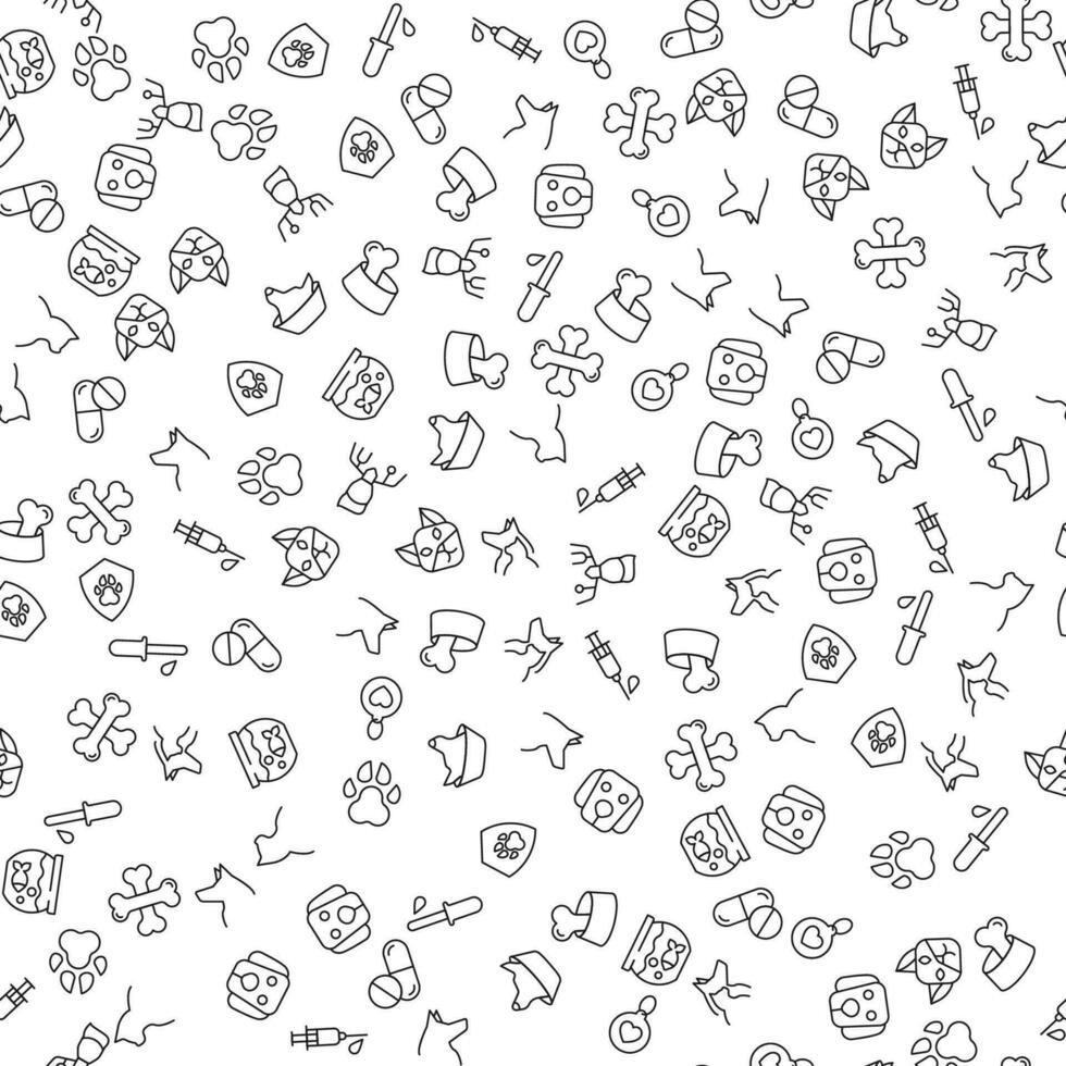 Dog, Cat, Fish, Paw Seamless Pattern for printing, wrapping, design, sites, shops, apps vector