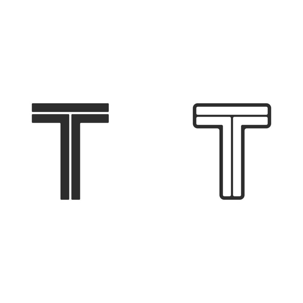 T Letter Logo With White Lines Dynamic vector