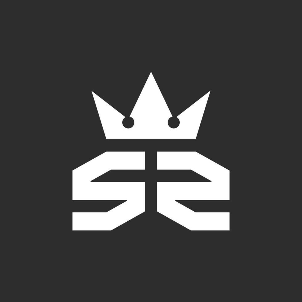 s s logo monogram with crown shape design vector