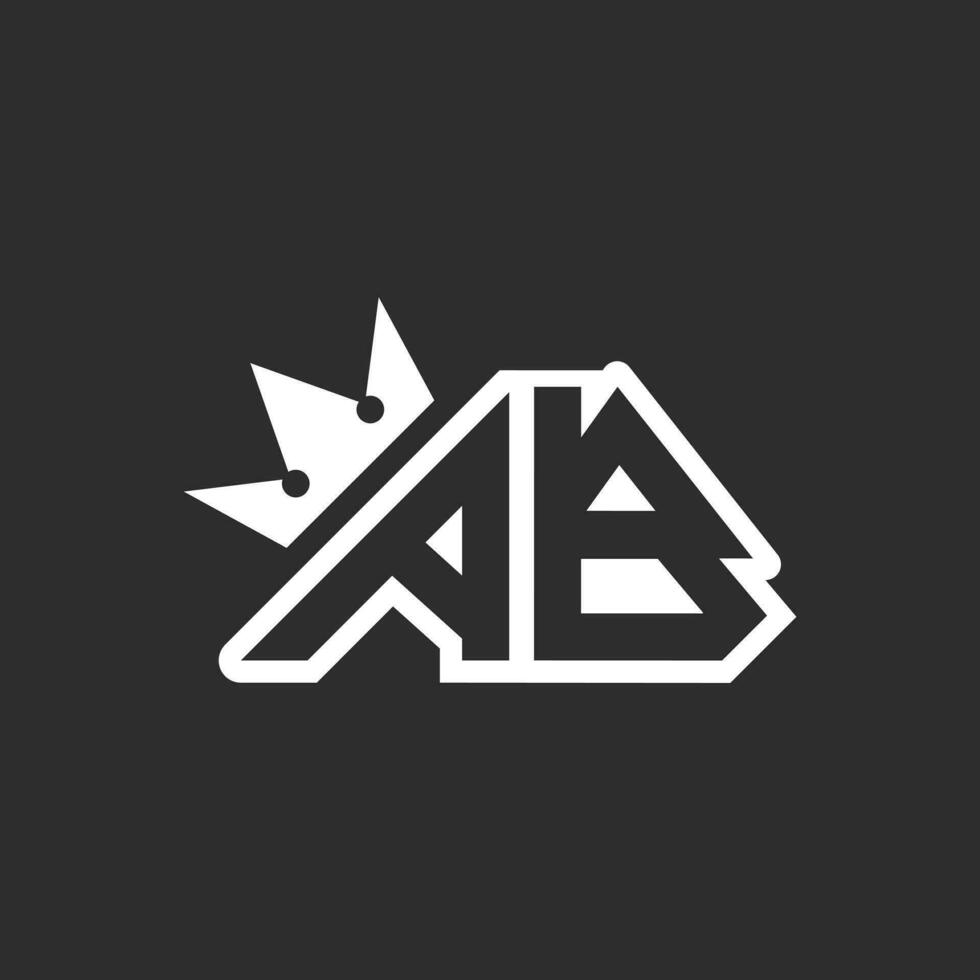 logo ab Crown creative elegant Monogram vector