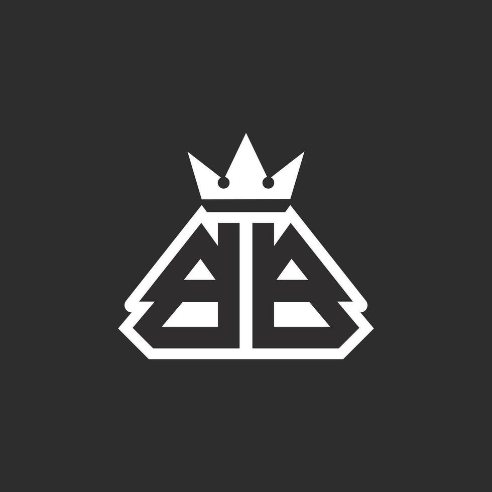 b b logo monogram symbol with crown shape design vector