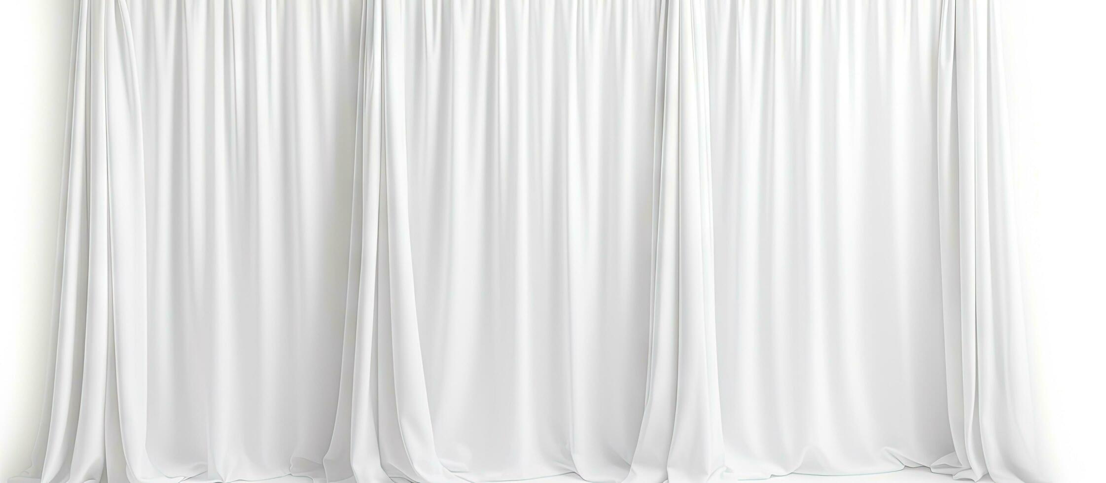 ed isolated white curtains with clipping path on white backdrop photo