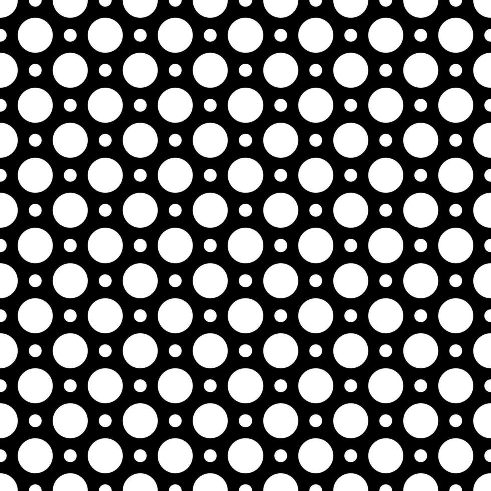 white circle seamless pattern on black background vector
