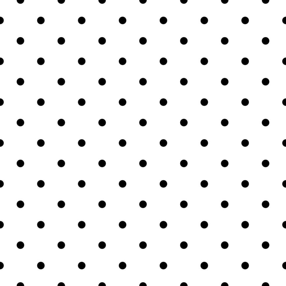 black dotted seamless pattern on white background vector