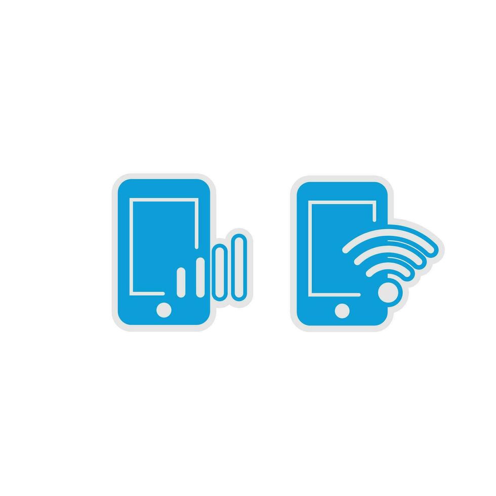 Wifi y Internet señal pegatina logo diseño. vector