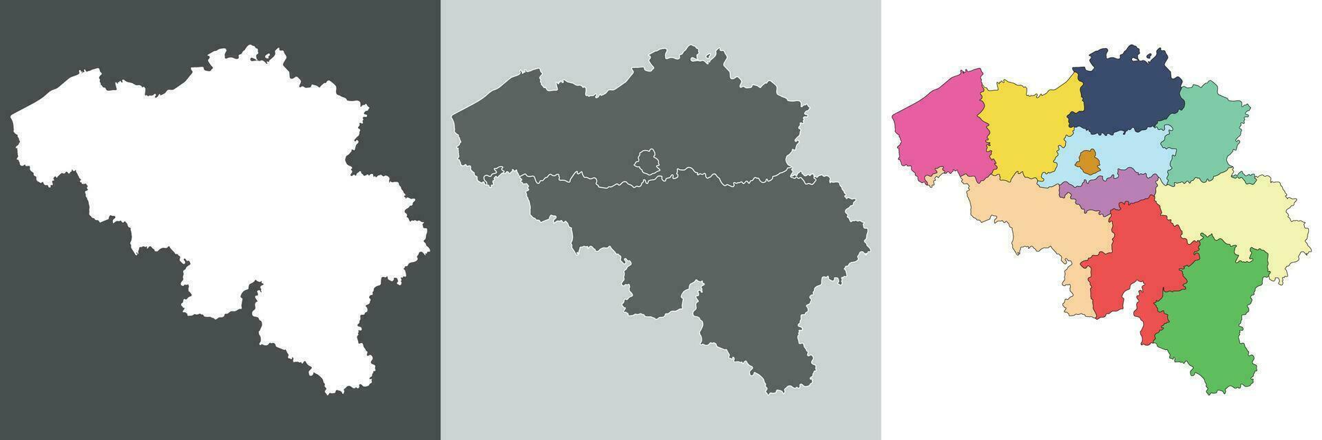 Belgium map. Map of Belgium set vector