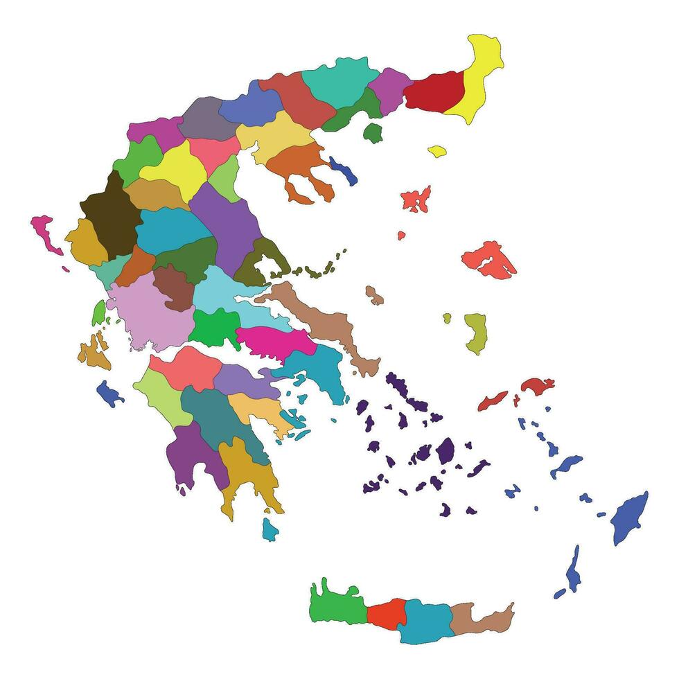 Greece map with administrative. Map of Greece vector