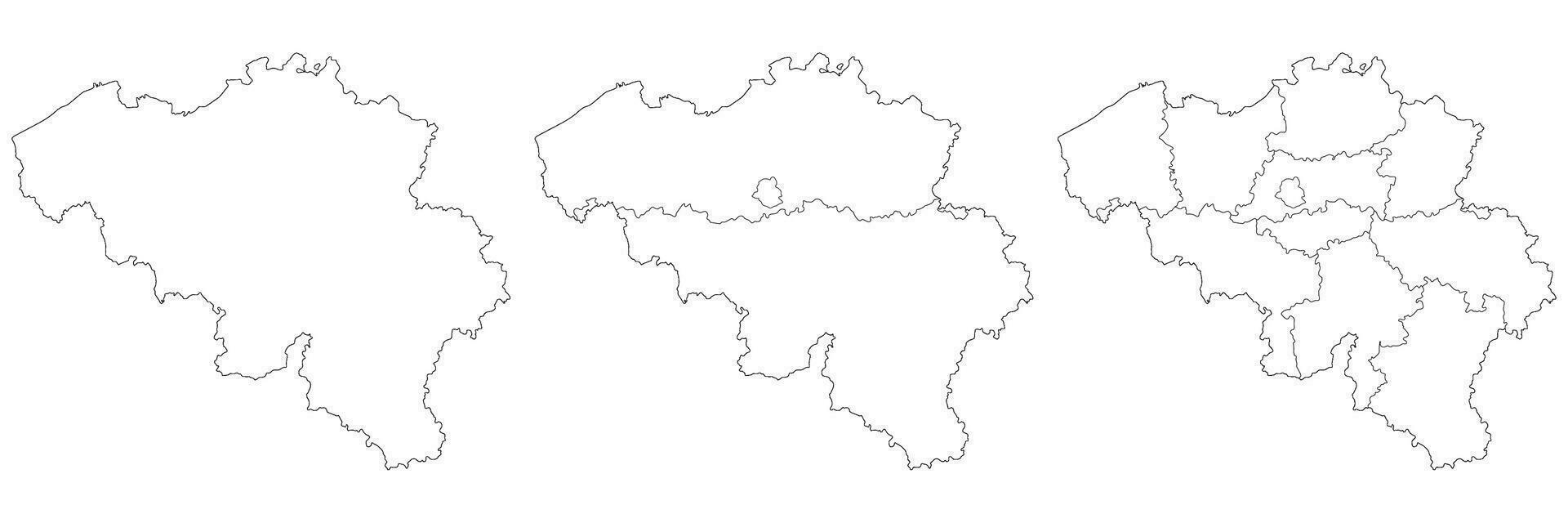 Belgium map. Map of Belgium set vector