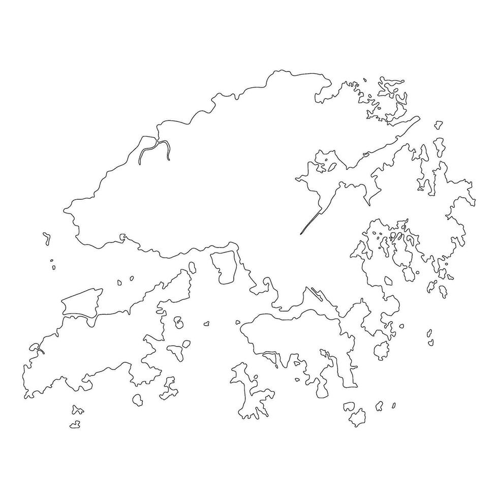 Hong Kong map. Map of Hong Kong in high details vector