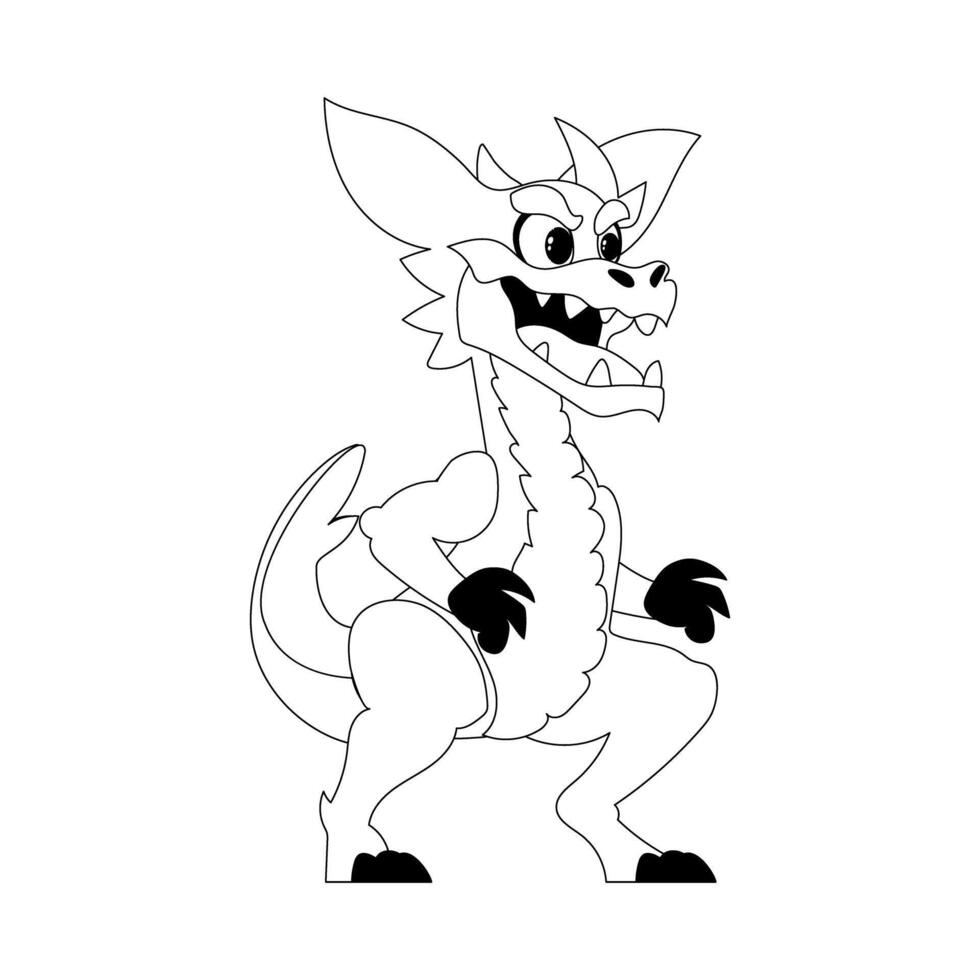 Fabulous, interesting and funny dinosaur. Coloring style vector