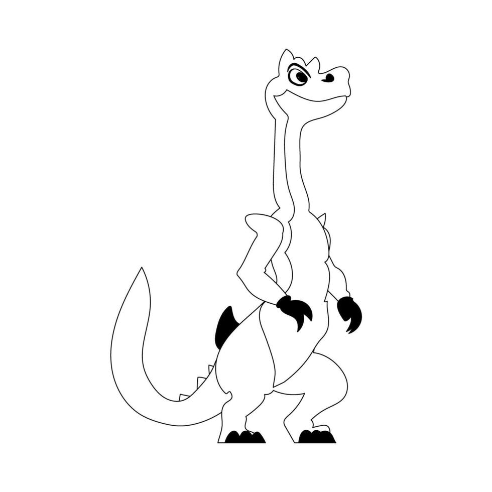 Fabulous, interesting and funny dinosaur. Coloring style vector