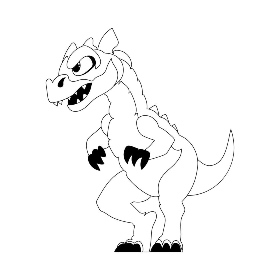 Fabulous, interesting and funny dinosaur. Coloring style vector