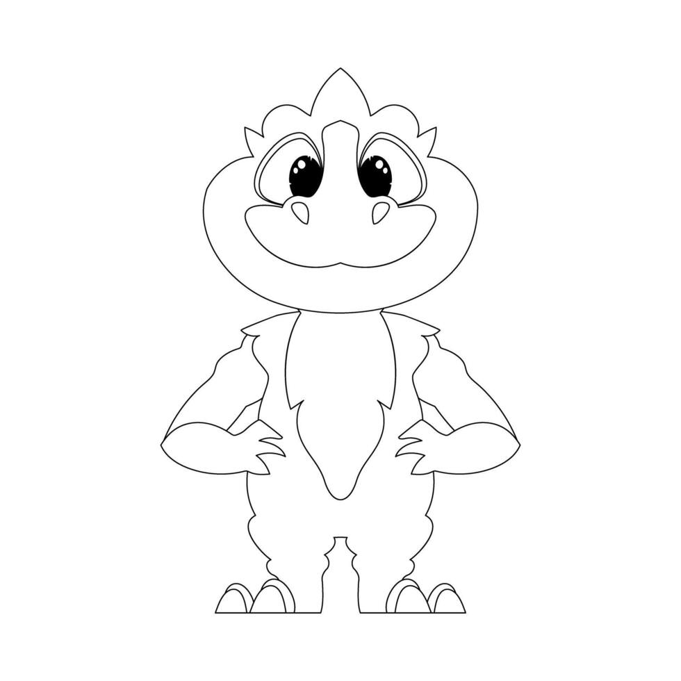 Fabulous, interesting and funny dinosaur. Coloring style vector