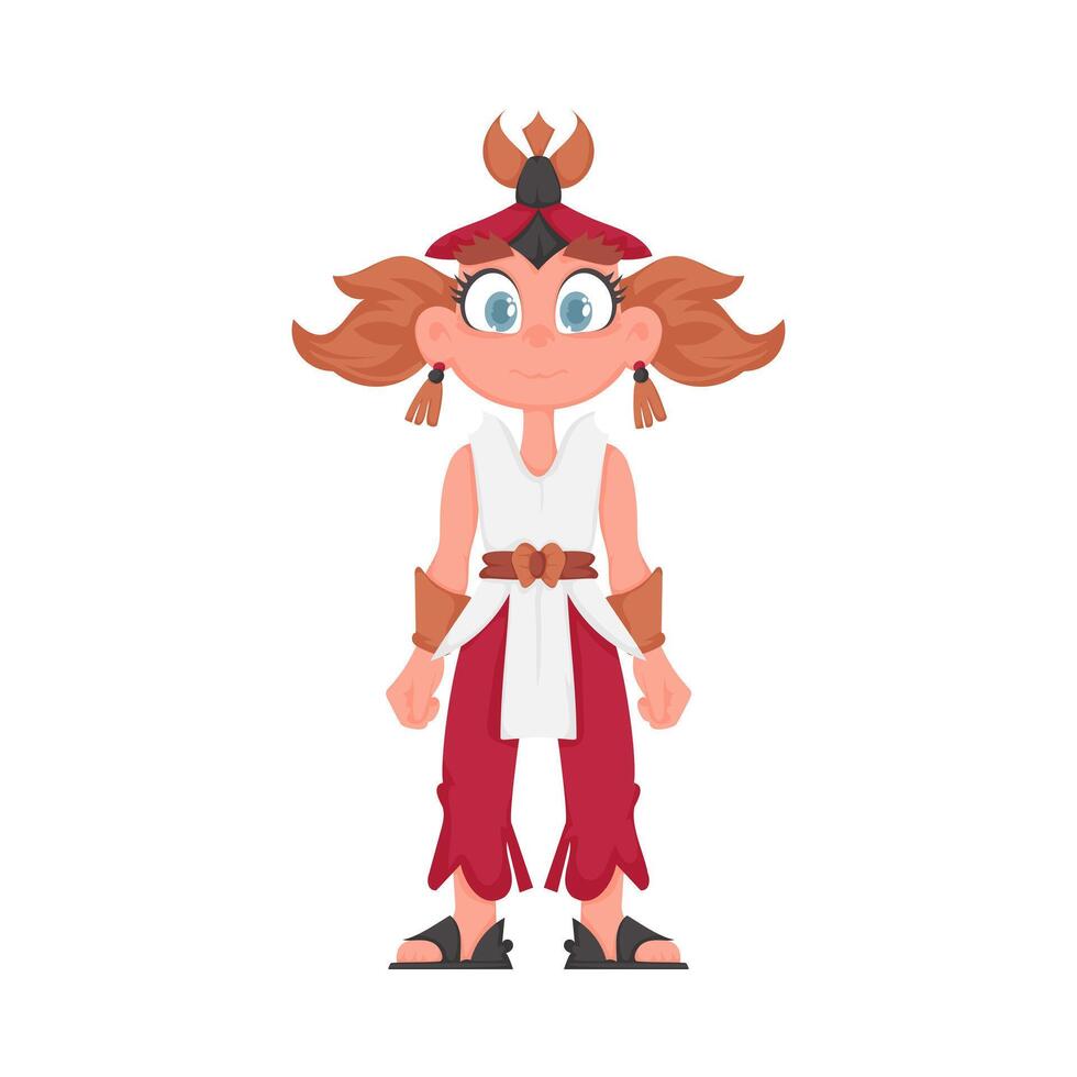 A cartoon character in a red outfit vector