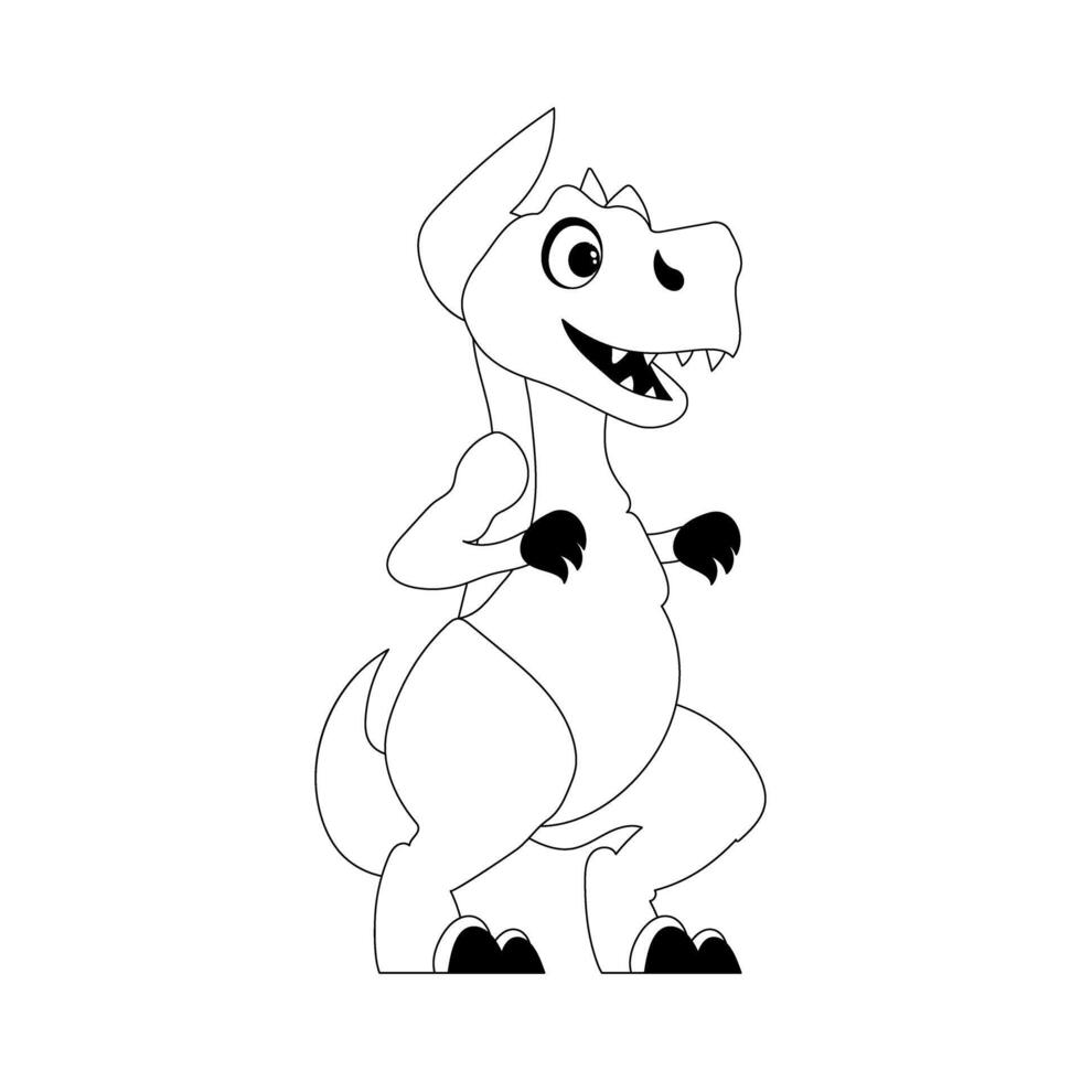 Fabulous, interesting and funny dinosaur. Coloring style vector