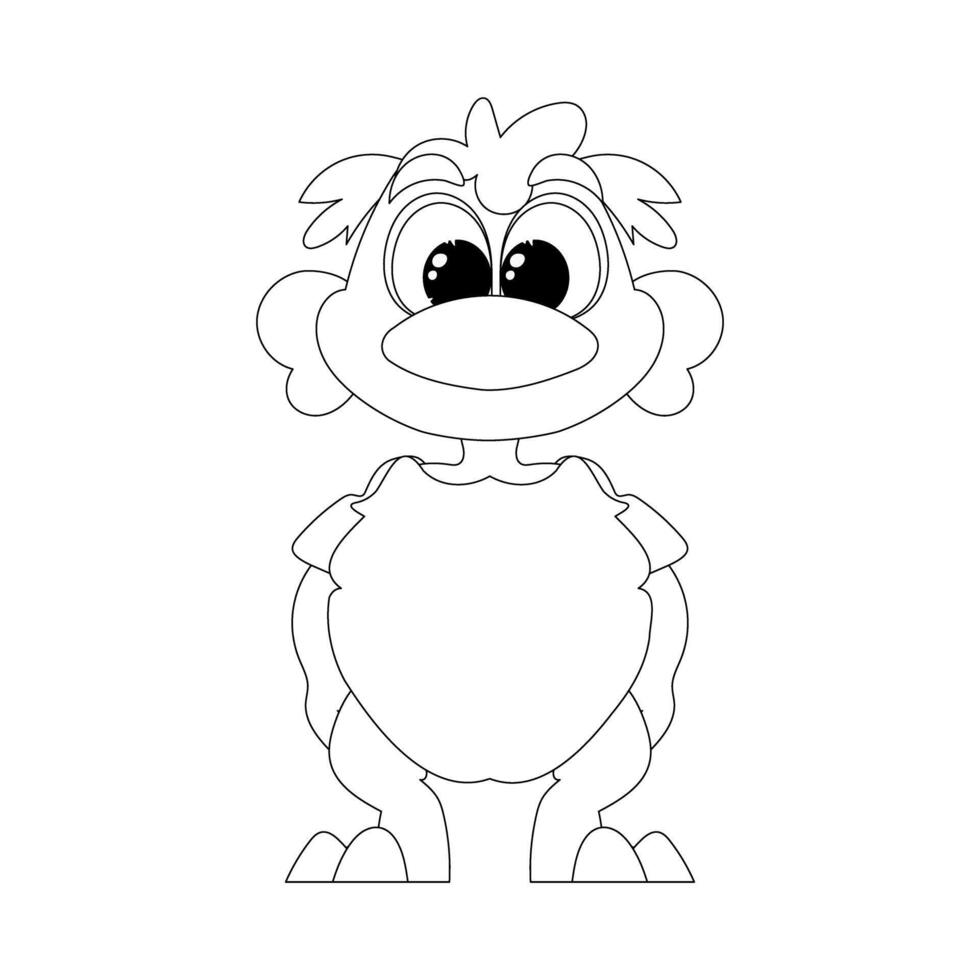 Fabulous, interesting and funny dinosaur. Coloring style vector
